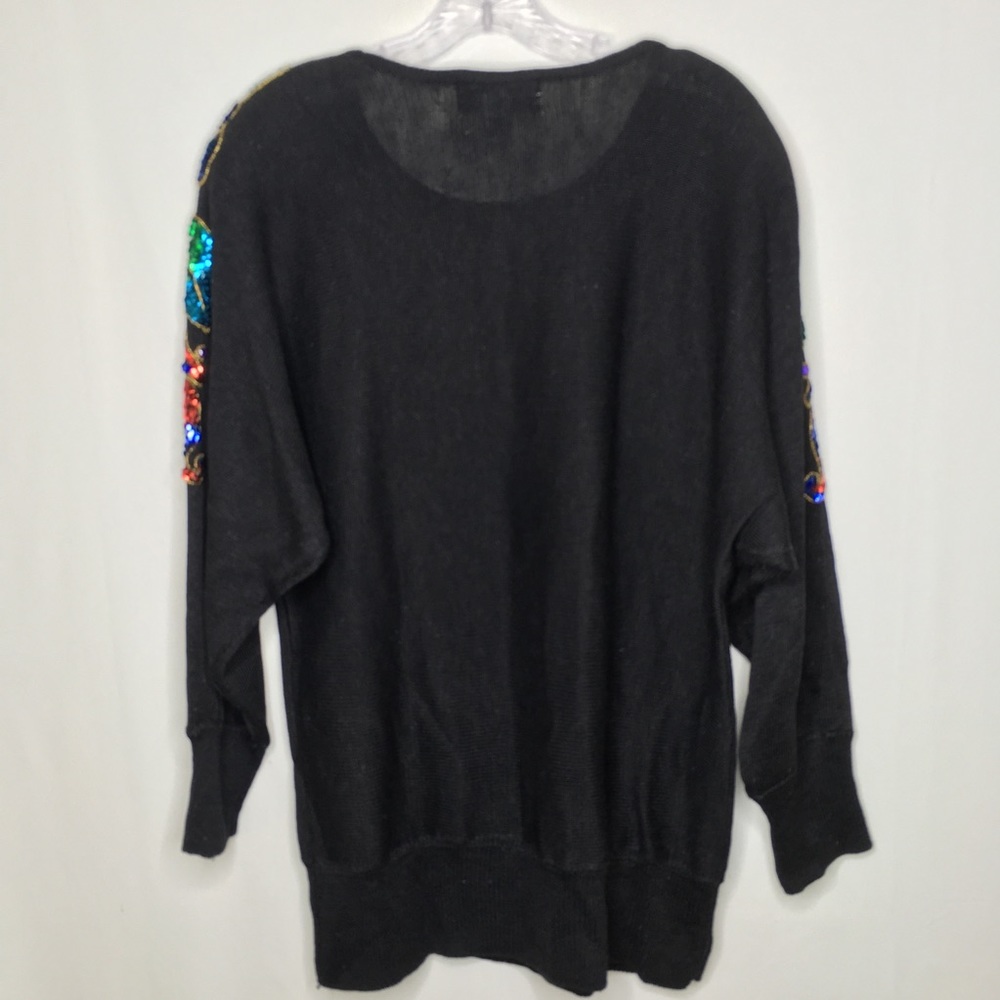 Vintage 90s ML ugly sweater sequin 14 16 1X 0278 - Picture 3 of 5